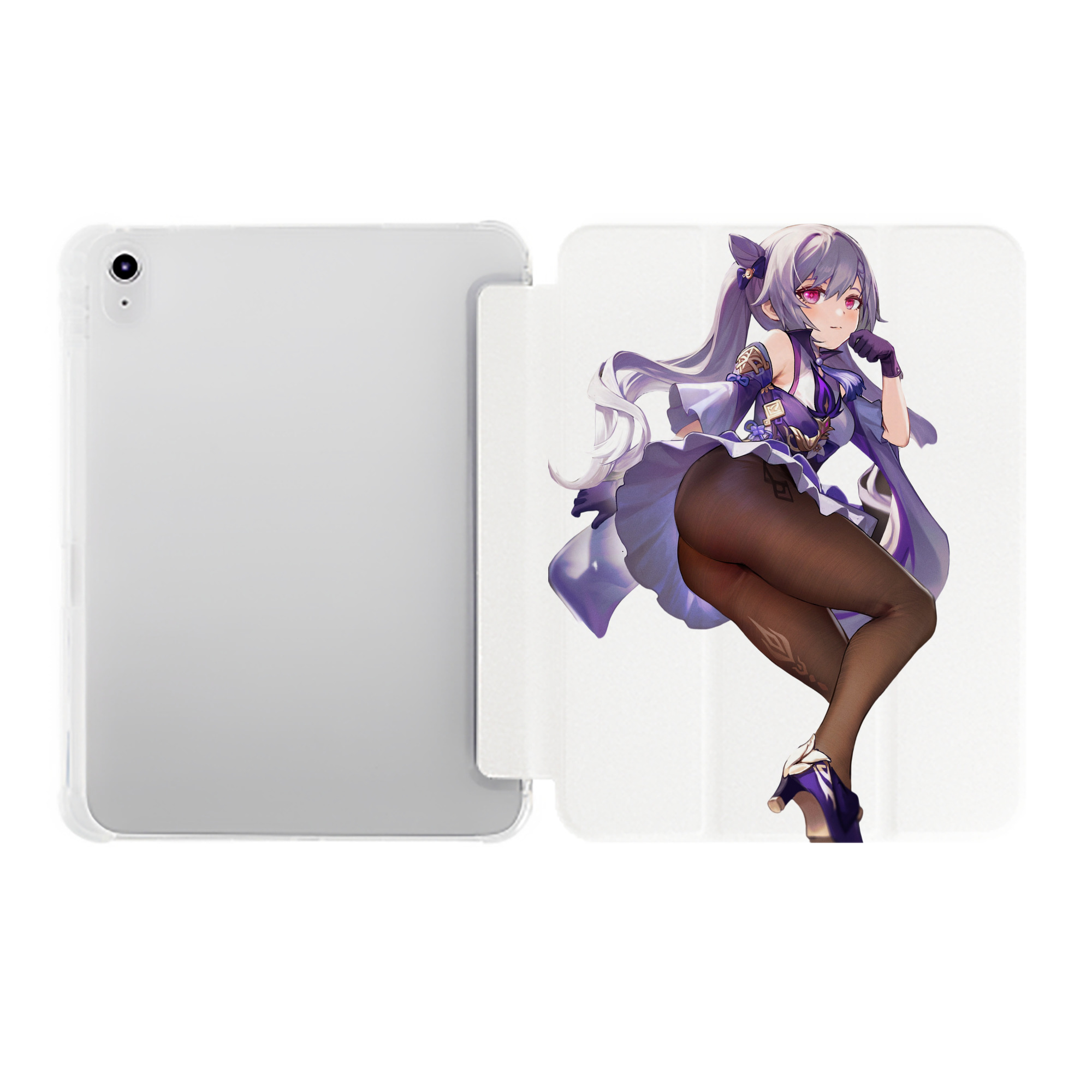 げんし神 刻晴 こくせい genshin Kokusei IPad ケース ペン収納付き 三つ折りスタンド PUレザー×シリコン 対応機種9.5/10.5/10.9インチ